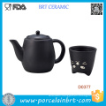 Japan Black Cat Ceramic Tea Pot and Tea Cup